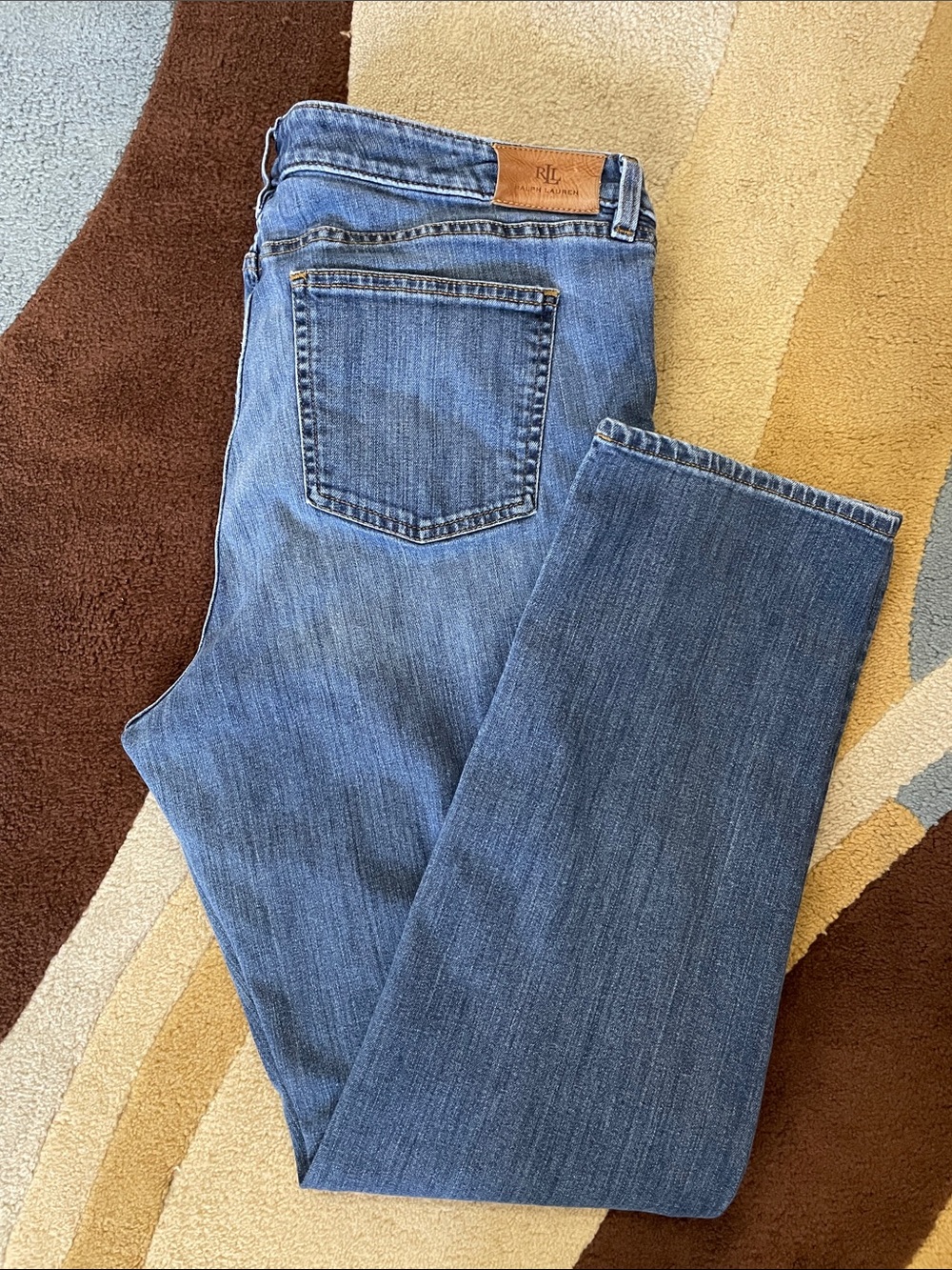 Lauren Ralph Lauren Women's Straight Leg Jeans - Medium Blue Denim